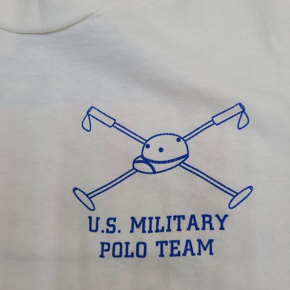 Vintage LEE US-Military Polo Team Shirt Large 21x28 White - Picture 3 of 15